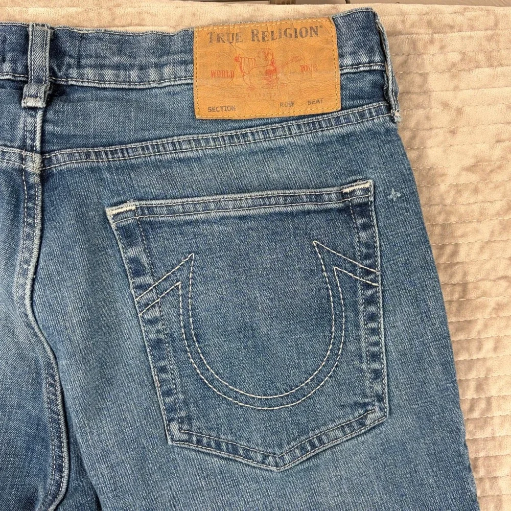 True Religion Geno Relaxed Slim Jeans Mens Size‎ 32 Blue Wash Denim - Picture 10 of 12